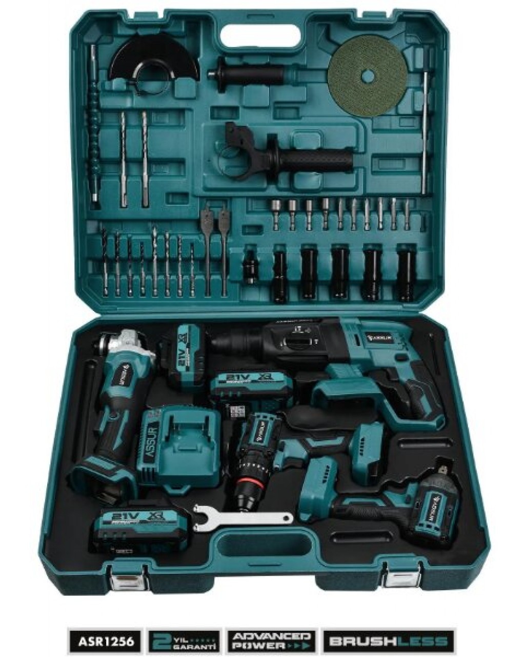 ASSUR 21V 4'lü Set ; Taşlama - Darbeli Somun Sıkma - Kırıcı Delici Hilti - Darbeli Vidalama ASSUR 21V 4'lü Set ; Taşlama - Darbeli Somun Sıkma - Kırıcı Delici Hilti - Darbeli Vidalama