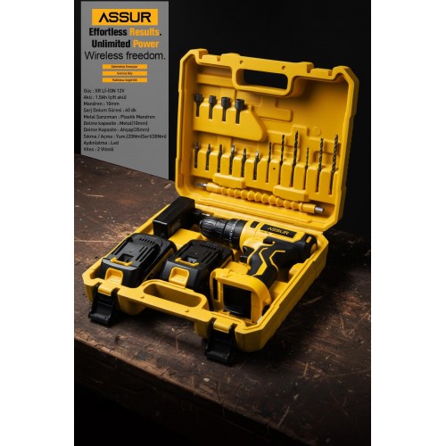 ASSUR 12V Darbeli Matkap