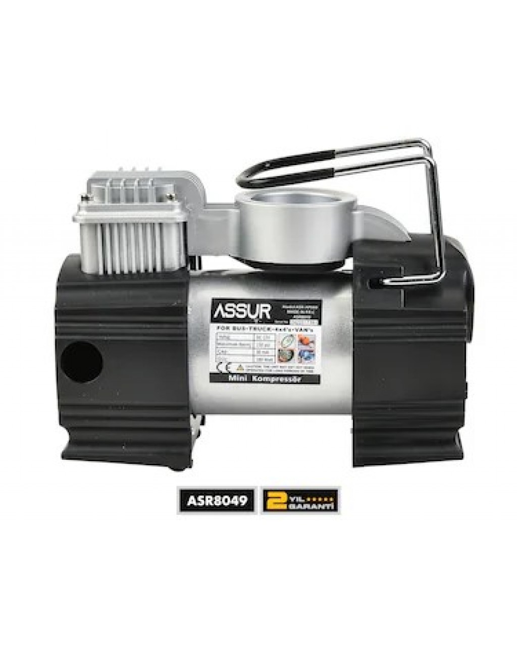 ASSUR 12V Çakmaklık Girişli 150 PSİ Mini Hava Kompresörü