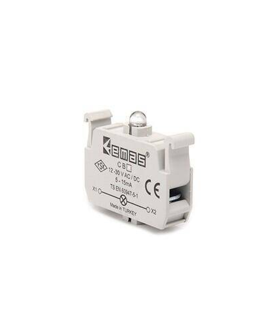 CB5 EMAS 12-30V AC/DC LEDLİ SİNYAL BLOK BEYAZ CB5 EMAS 12-30V AC/DC LEDLİ SİNYAL BLOK BEYAZ