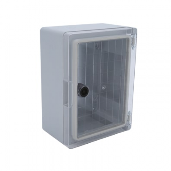 ÇP 5012 D 25x35x15 Galvaniz Taban Saclı Şeffaf Kapaklı Pano