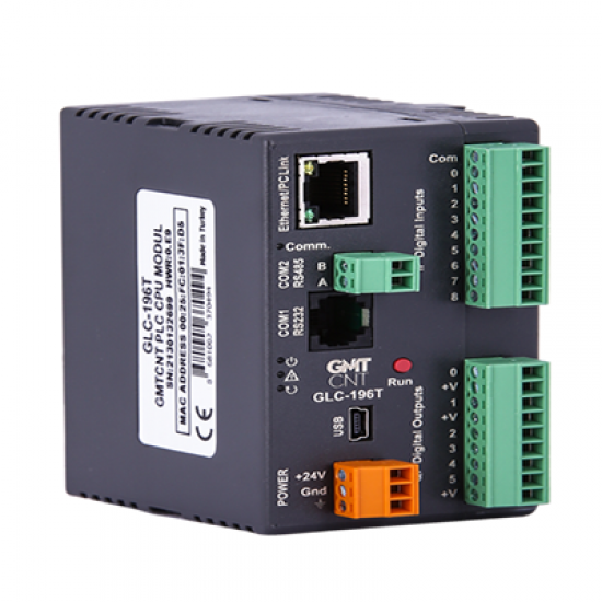 GLC-196T 9 Dijital Giriş,6 Transistör Çıkışlı CPU (Çıkışlar PNP transistördür)