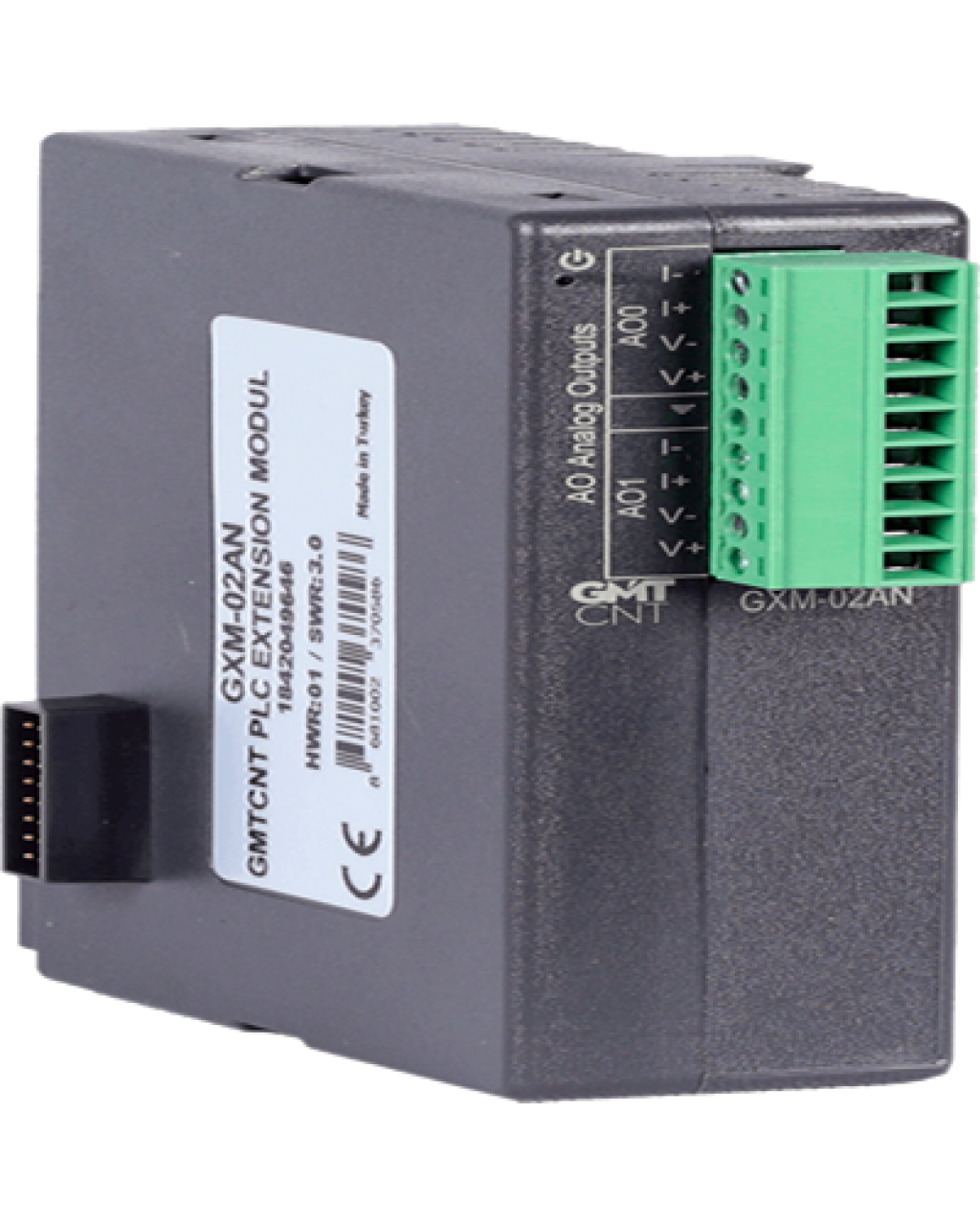 GXM-02AN 2 Kanal 0-10 VDC, 0-20 mA, 4-20 mA analog çıkış (14 bit Çözünürlük) PLC Genişleme Modülü