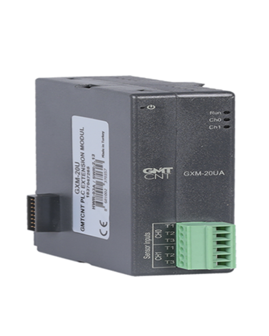 GXM-20UA 2 Kanal üniversal sıcaklık giriş modülü  Termokupl ( B, E, J, K, N, R, S, T)  PT-100, PT-1000, NTC (10k@25°C)  0-60 mVDC  0-20 Ohm direnç PLC Genişleme Modülü
