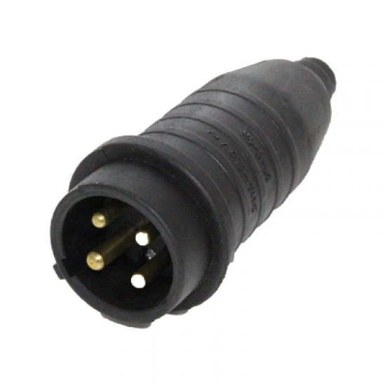 401001 Kauçuk Düz Fiş 3x16 A (3PE) 380-415 V