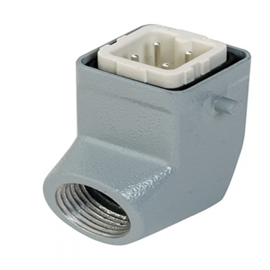 403002S Eğik Makine Prizi (Yandan Kablo Girişli) 4x10 A (3PE) 220-240V ALÜMİNYUM GÖVDE