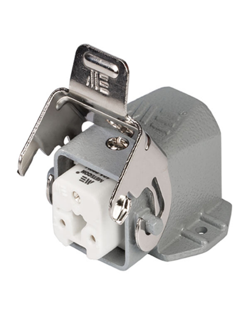 403255S Eğik Makine Prizi (Kablo Geçişli) (Yandan Kablo Girişli) 3x10 A (2PE) 220-240V ALÜMİNYUM GÖVDE