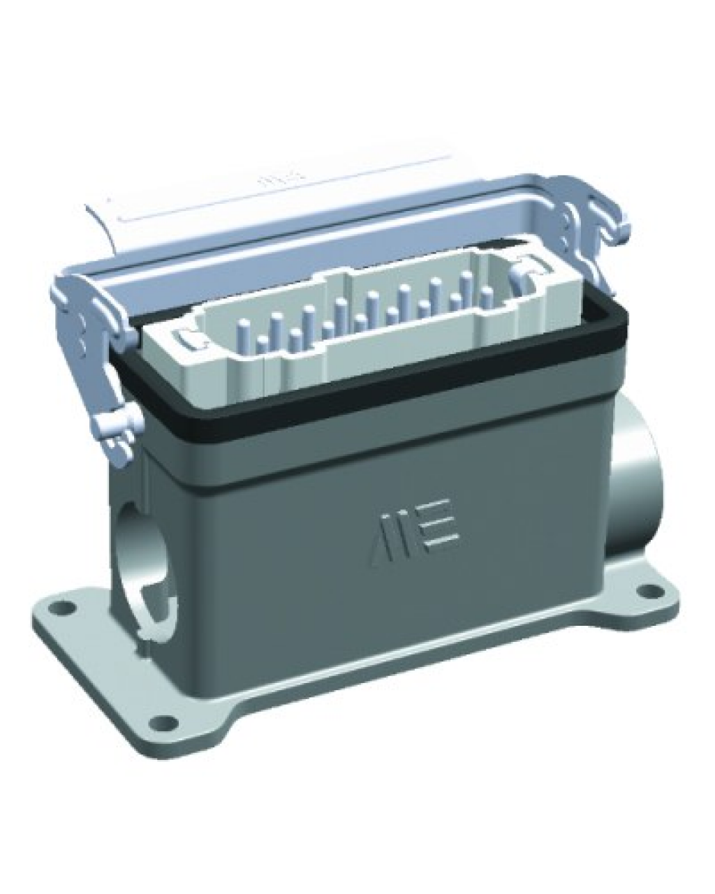 403531S Duvar Fişi (Çift Girişli Tek Mandallı) 16x16 A (16PE) 500V ALÜMİNYUM GÖVDE