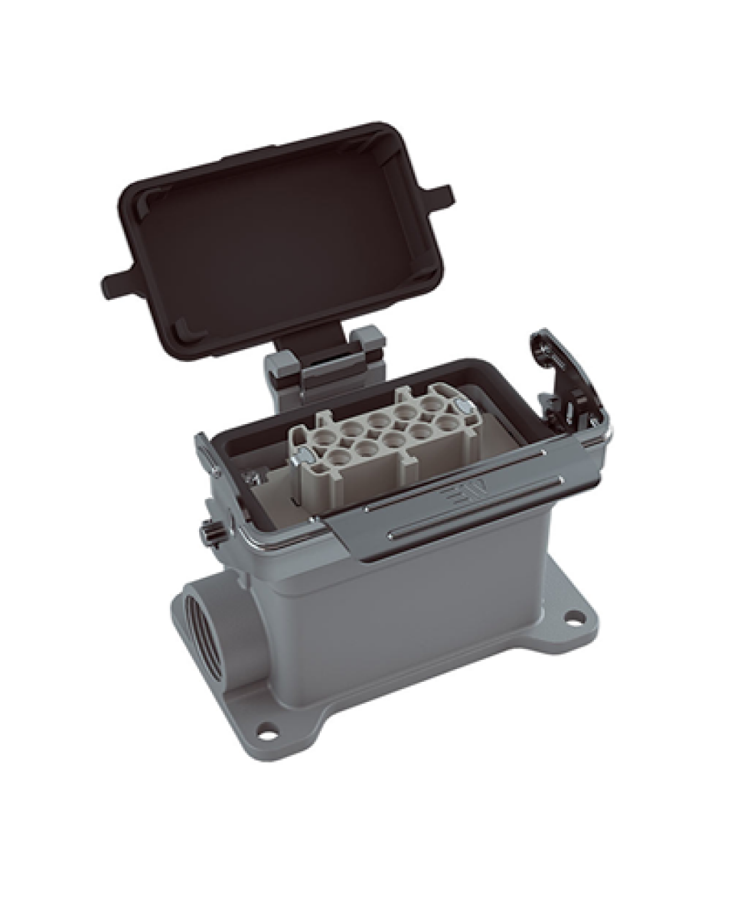 403712S Duvar Prizi (Tek Mandallı Kapaklı) 10x16 A (10PE) 500V ALÜMİNYUM GÖVDE