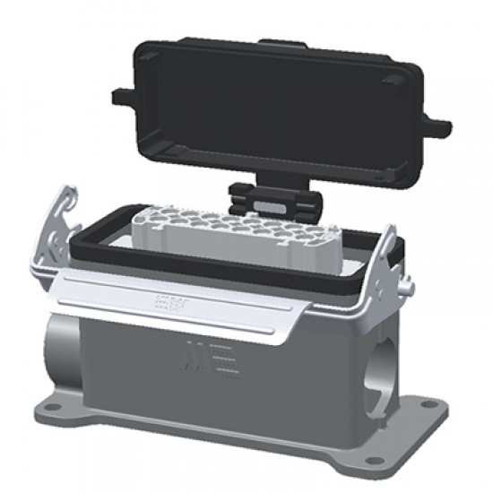 403724S Duvar Prizi (Çift Giriş Tek Mandallı Kapaklı) 16x16 A (16PE) 500V ALÜMİNYUM GÖVDE