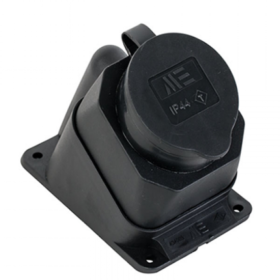 404009 Kauçuk Eğik Duvar Prizi 1x16 A (2PE) 220-240 V