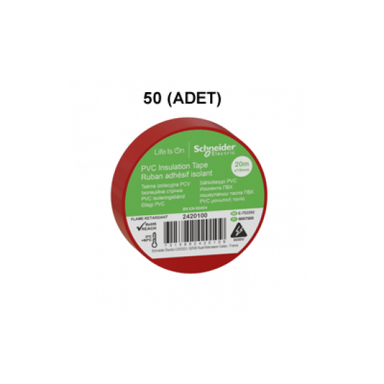 2420100 SCHNEIDER ELECTRIC 19MMx20MT KIRMIZI PVC İZOLE ELEKTRİK BANDI (50 ADET)