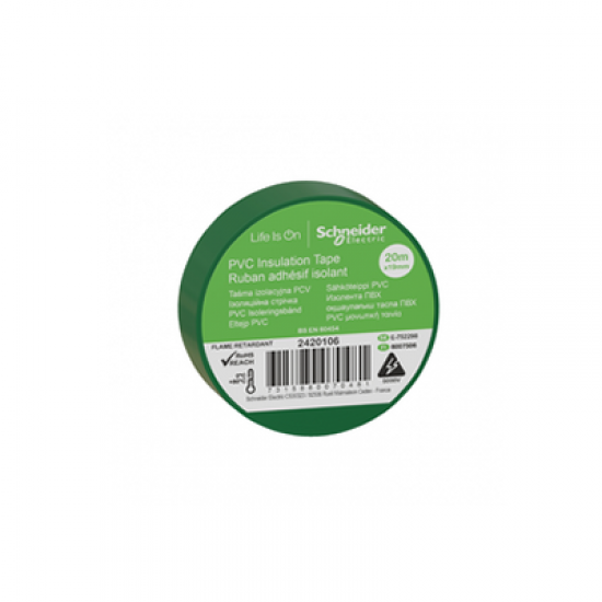 2420106 SCHNEIDER ELECTRIC 19MMx20MT YEŞİL PVC İZOLE ELEKTRİK BANDI