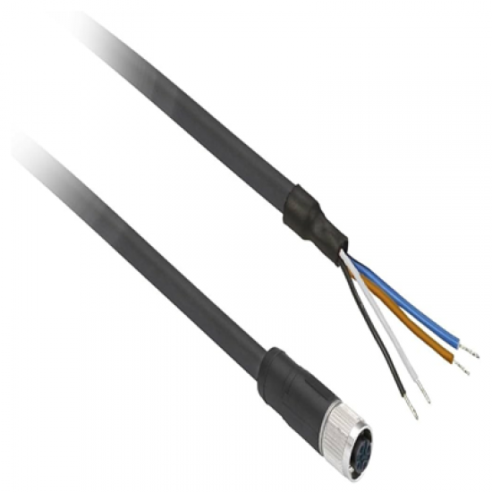 XZCPV1141L2 TELEMECANIQUE SENSORS M12 4 PİNLİ PVC 2M HAZIR KABLOLU KONNEKTÖR DÜZ DİŞİ