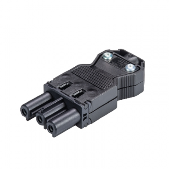 92.931.3053.1 3 Kutuplu Siyah Dişi Konnektör N,PE,L Vidalı Bağ.